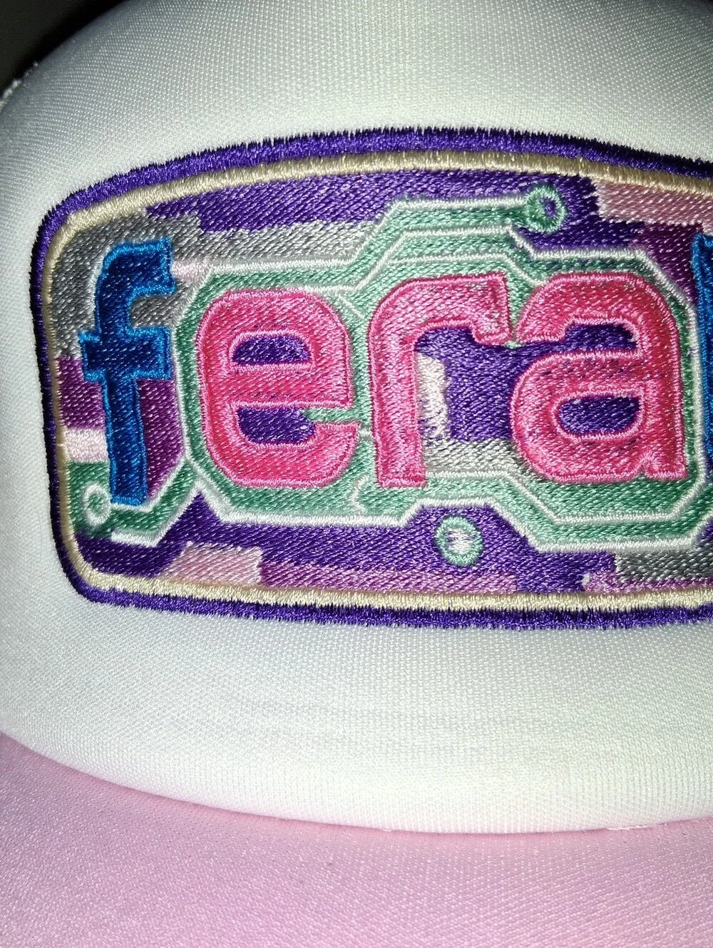 Feral Pink and White Trucker Hat